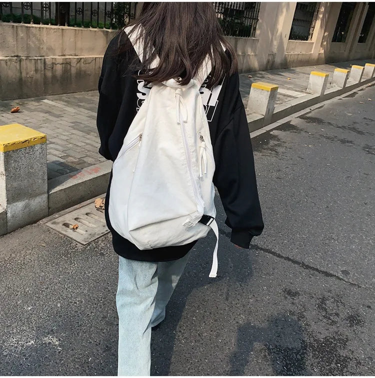 Mochila de lona de estilo japonés informal y a la moda para estudiantes de secundaria y universitarios mochila para mujeres 가mochilas masculinas