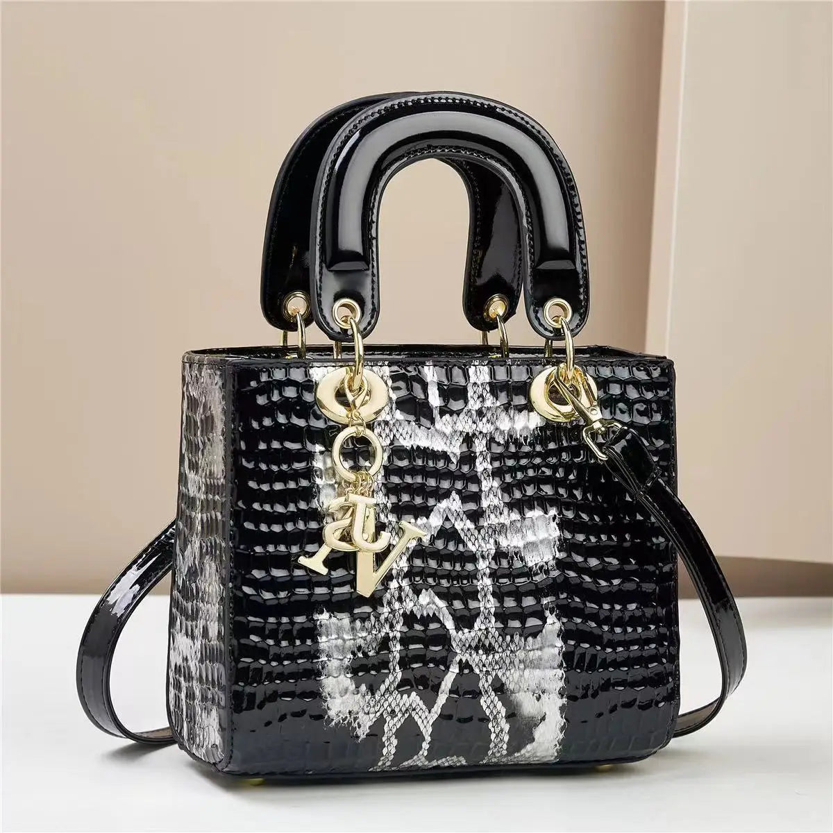 Bolso de hombro para mujer, bolsos de diseñador de lujo para mujer, bandoleras cruzadas de cuero brillante, bolsos con asa superior, bolso de tendencia para mujer