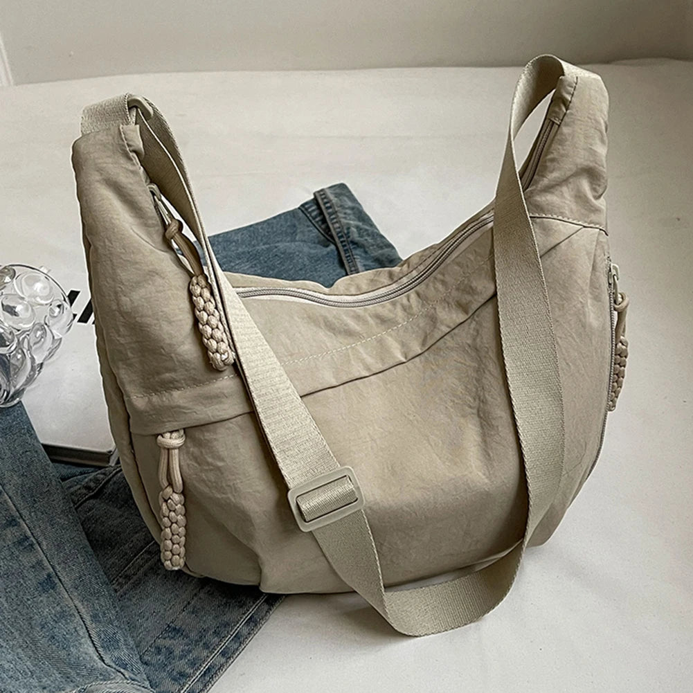 Bandolera Hobo con múltiples bolsillos para mujer, bolso cruzado de media luna, gran capacidad, bandolera diaria, correa ajustable, bolsa de viaje al aire libre