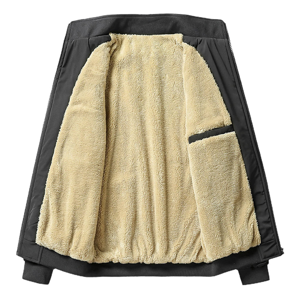 Chaqueta de mezclilla gruesa para hombre, abrigo de terciopelo, Parkas de piel, forro polar interior, invierno y otoño