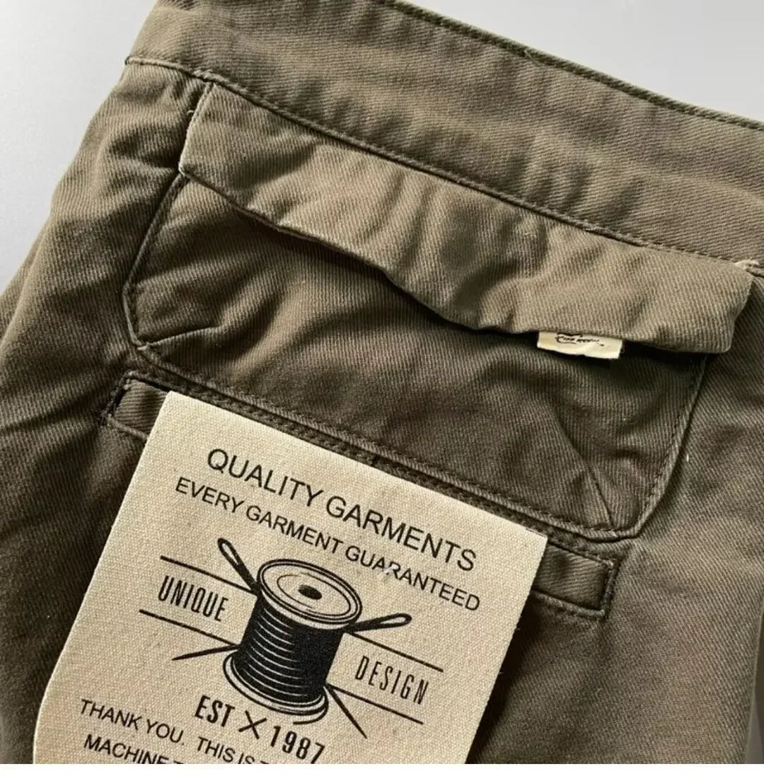 Pantalones Cargo resistentes de algodón puro de estilo americano para hombres, calzado informal de pierna recta holgada antisuciedad y antidesgaste