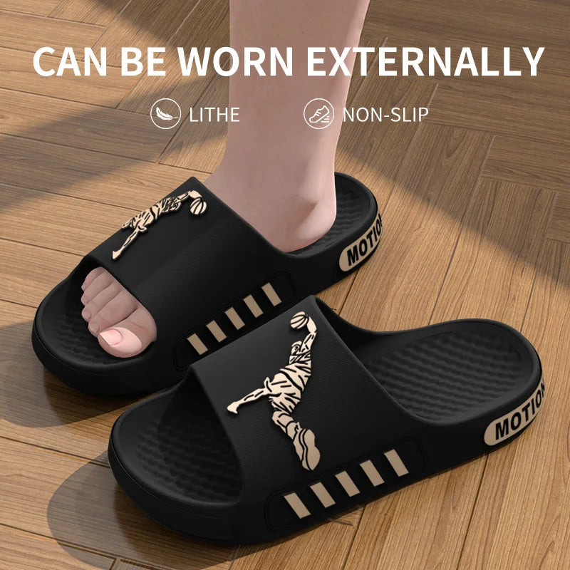 Zapatillas de hombre para uso al aire libre, casa de verano, ducha de suela gruesa, deportes antideslizantes, zapatillas frescas para refrescar