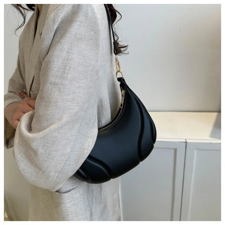 Elegante bolso de axila de cuero de Pu en relieve para mujer, bolso de hombro, bolso de mano de moda, bolso cruzado versátil para ir al trabajo