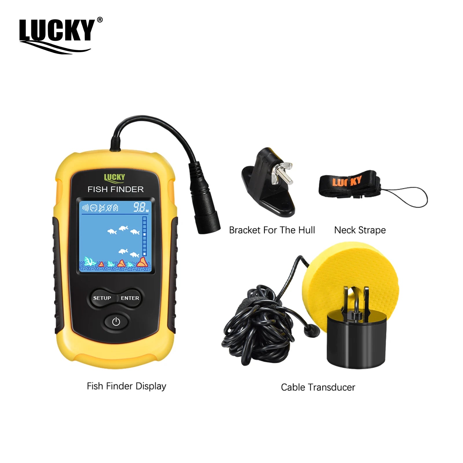 El Envío Gratuito! FFC1108-1 Venta Caliente de Alarma 100 M Portable Sonar LCD Buscador de Buscadores de Los Pescados señuelo de la Pesca de Pesca Ecosonda