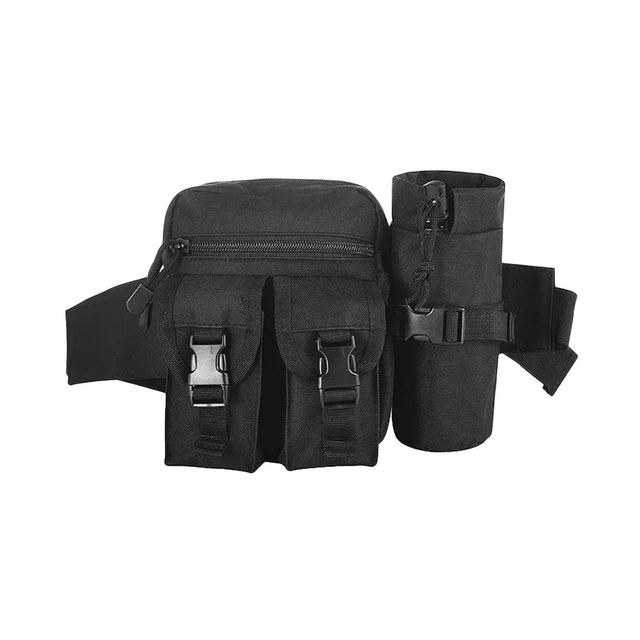 Riñonera Deportiva con Portabotella – Desmontable, para Trekking, Camping y Ciclismo