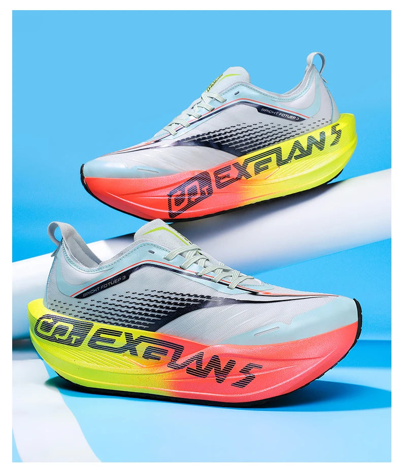 Zapatillas de Running para Hombre con Placa de Carbono, Ultraligeras, Transpirables, con Amortiguación, Antideslizantes, para Maratón, Carreras, Entrenamiento