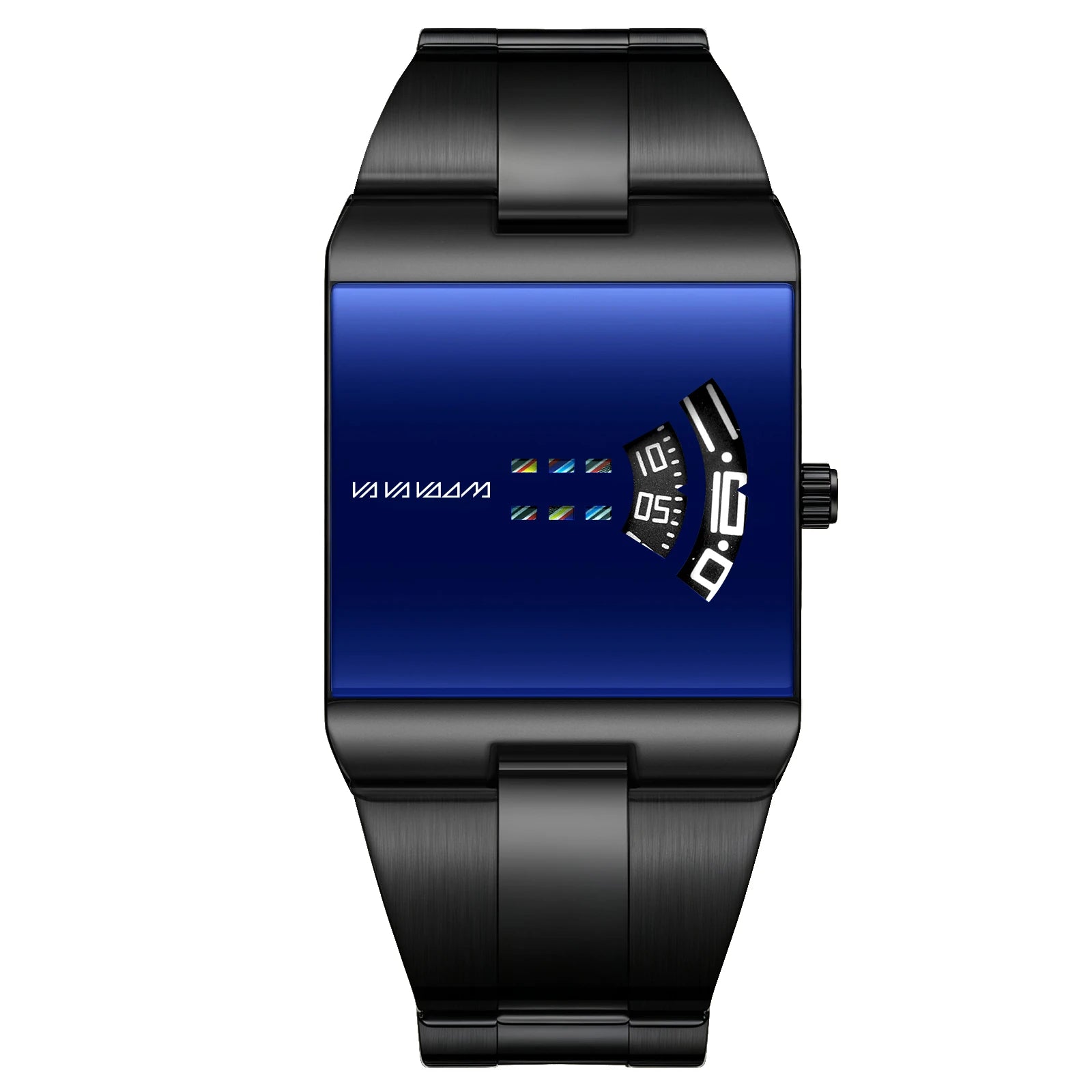 Reloj de cuarzo cuadrado clásico VA VA VOOM con esfera dorada creativa, diseño de moda para hombre, reloj de acero de superficie de gran venta para hombre.