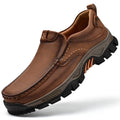 Mocasines de cuero de estilo Retro para hombre, zapatos informales cómodos, calzado transpirable para conducir, mocasines, calzado para viajes, escalar y acampar