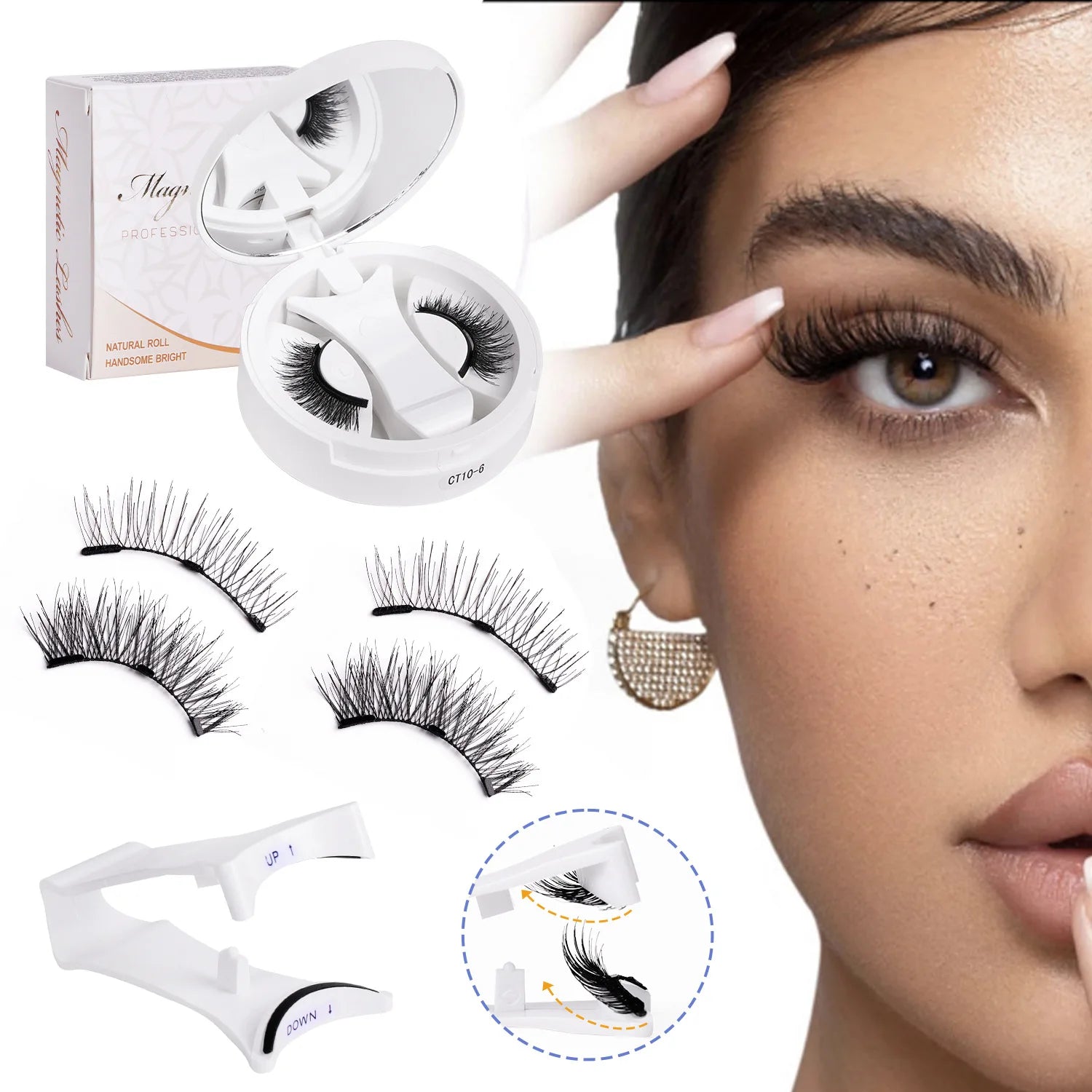 Magnetic Fake Eyelashes Set – Reusable 3D, No Glue, Waterproof