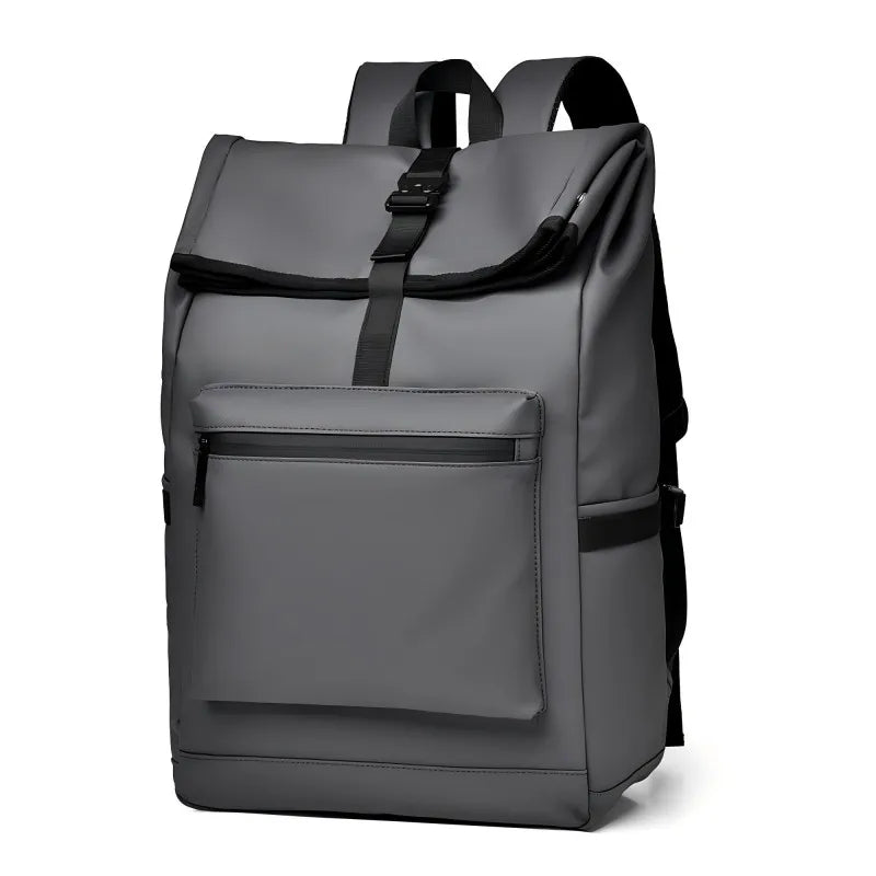 Mochila de gran capacidad: elegante bolso de viaje y viajero negro sólido con correas ajustables, múltiples compartimentos, mochila de viaje