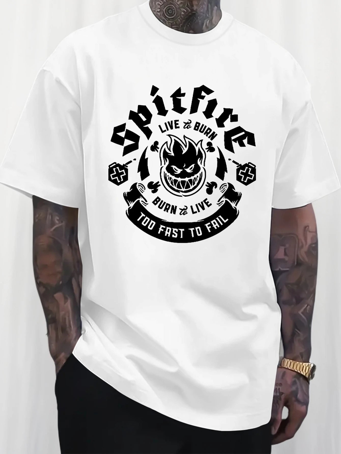 Camiseta de manga corta con cuello redondo para hombre, 100% algodón, informal, holgada, con estampado de letras, cómoda, deportiva, para verano