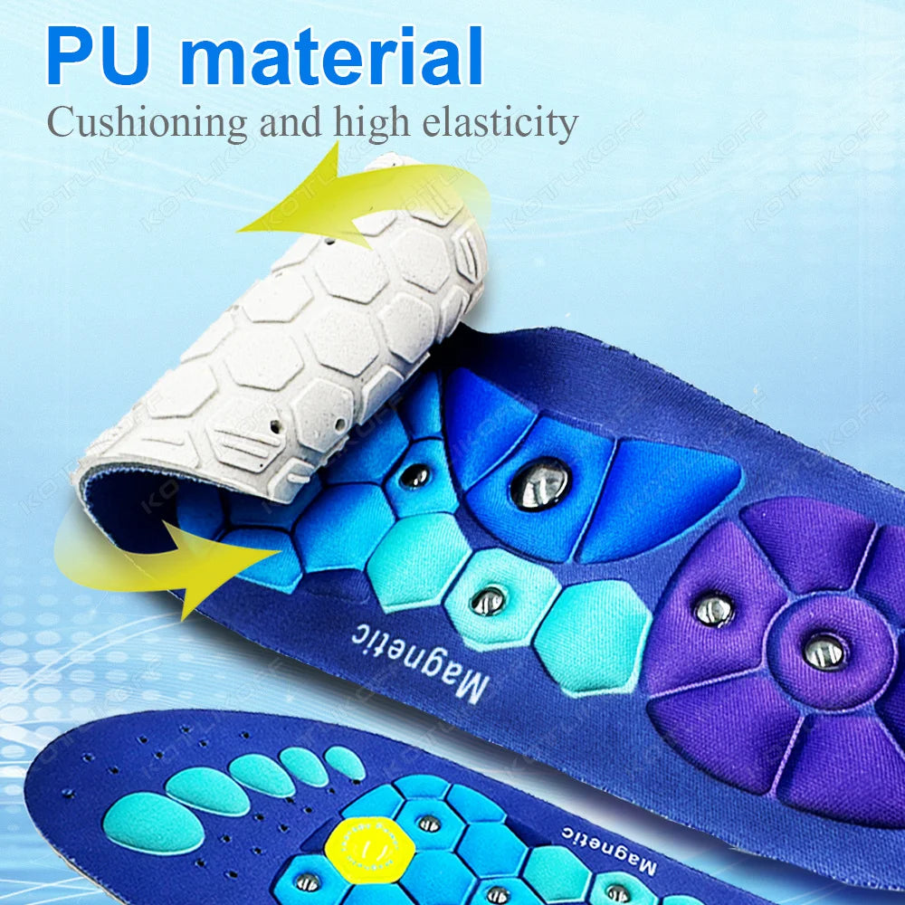 Suelas de zapatos de masaje magnético para terapia ortopédica de soporte de arco, plantilla de masaje de acupresión para pies, plantilla de relajación, suelas cómodas