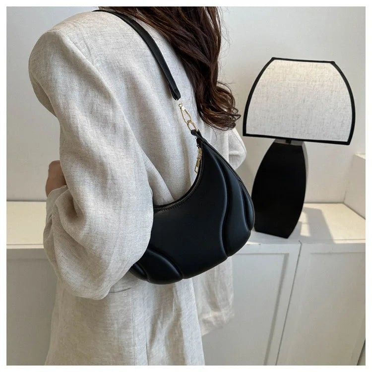 Elegante bolso de axila de cuero de Pu en relieve para mujer, bolso de hombro, bolso de mano de moda, bolso cruzado versátil para ir al trabajo