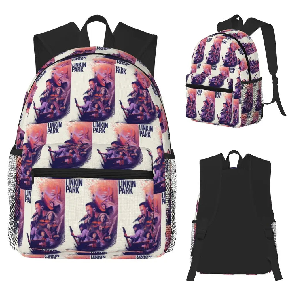L-Linkin-S P-Park-S Band Mochila para estudiantes Mochila escolar Mochila de viaje para senderismo para niños y niñas Mochila de moda Bolsos de hombro