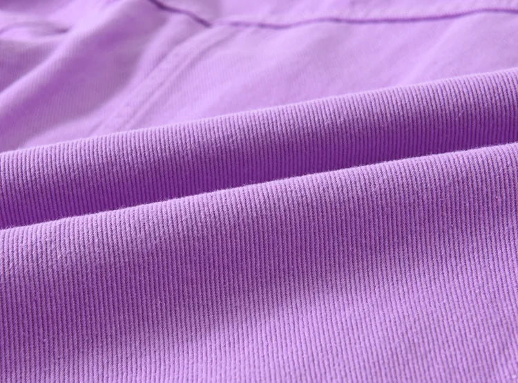 Nuevas Chaquetas Vaqueras Moradas de Moda para Hombre con Agujeros, Abrigos de Mezclilla Sólidos para Primavera y Otoño, Chaquetas Vaqueras Casuales de Algodón para Hombre, Tallas hasta 5XL