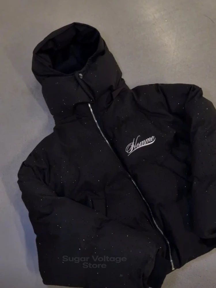 Ropa de abrigo Retro americana con cremallera para mujer, ropa de calle informal, Parkas de moda, chaqueta acolchada de invierno Harajuku Unisex, abrigo grueso y cálido