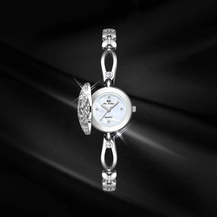 Reloj de mujer Camelia Flip-top reloj de cuarzo ligero de lujo exquisito temperamento pulsera reloj de mujer regalo