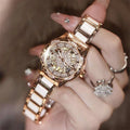 Reloj de Mujer Elegante 2026, Relojes de Pulsera con Esfera Circular Esqueletizada, Reloj de Cuarzo con Diamantes para Mujer, Relojes de Lujo de Moda para Novia