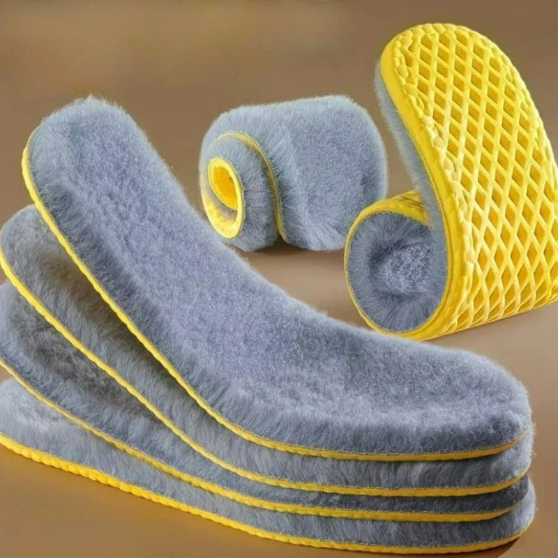 Nuevas plantillas cálidas de felpa para hombres y mujeres, gruesas con felpa, Ultra suaves, absorbentes del sudor, a prueba de olores, plantillas de invierno de algodón de cordero