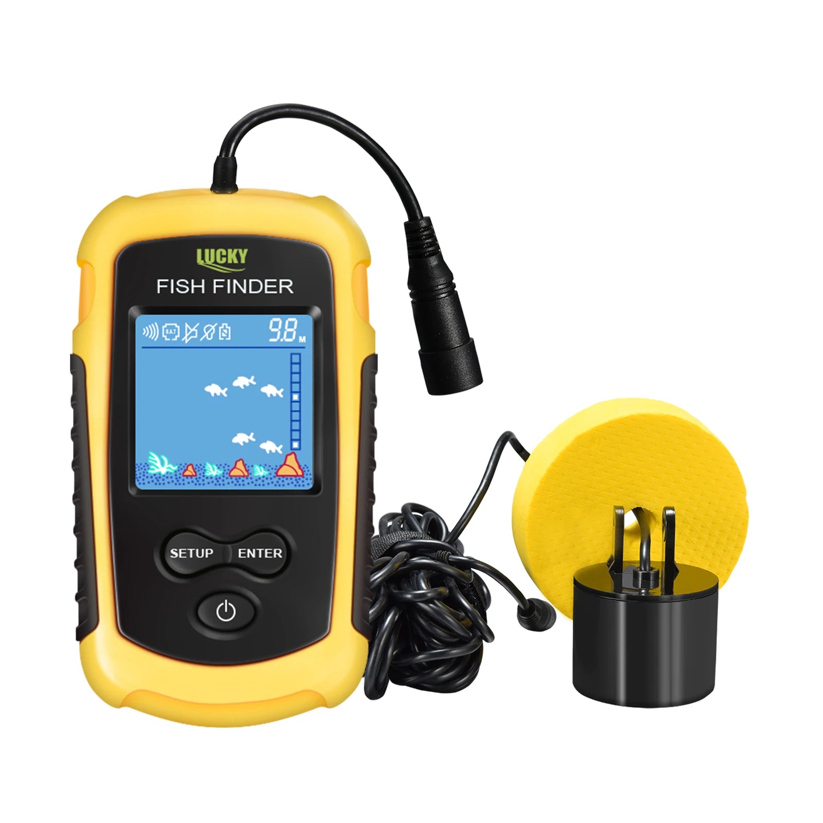 El Envío Gratuito! FFC1108-1 Venta Caliente de Alarma 100 M Portable Sonar LCD Buscador de Buscadores de Los Pescados señuelo de la Pesca de Pesca Ecosonda