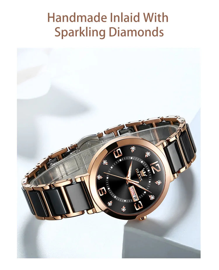 OLEVS Reloj de pulsera Para Mujer, Reloj de marca de lujo Para Mujer, pulsera elegante, relojes de cuarzo a la moda impermeables Para Mujer, Reloj Para Mujer