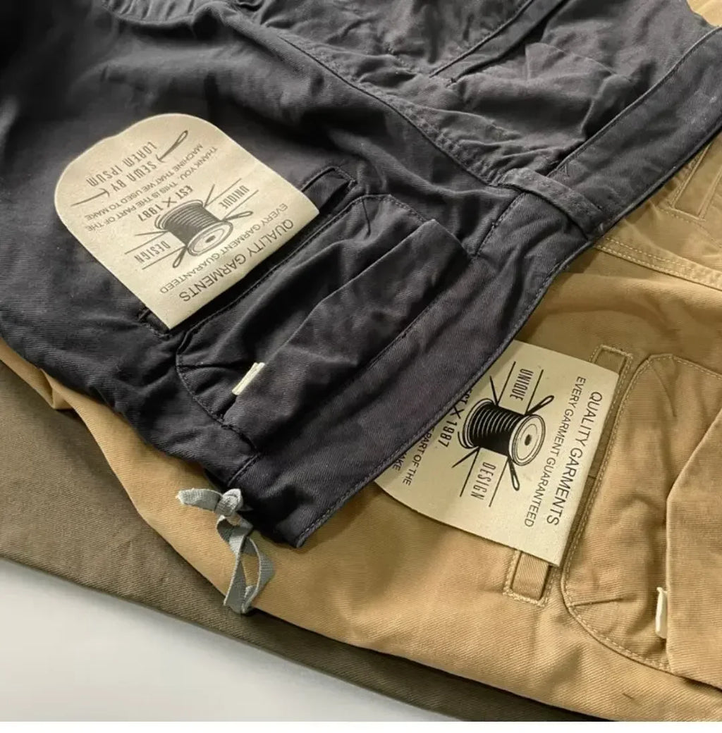 Pantalones Cargo resistentes de algodón puro de estilo americano para hombres, calzado informal de pierna recta holgada antisuciedad y antidesgaste