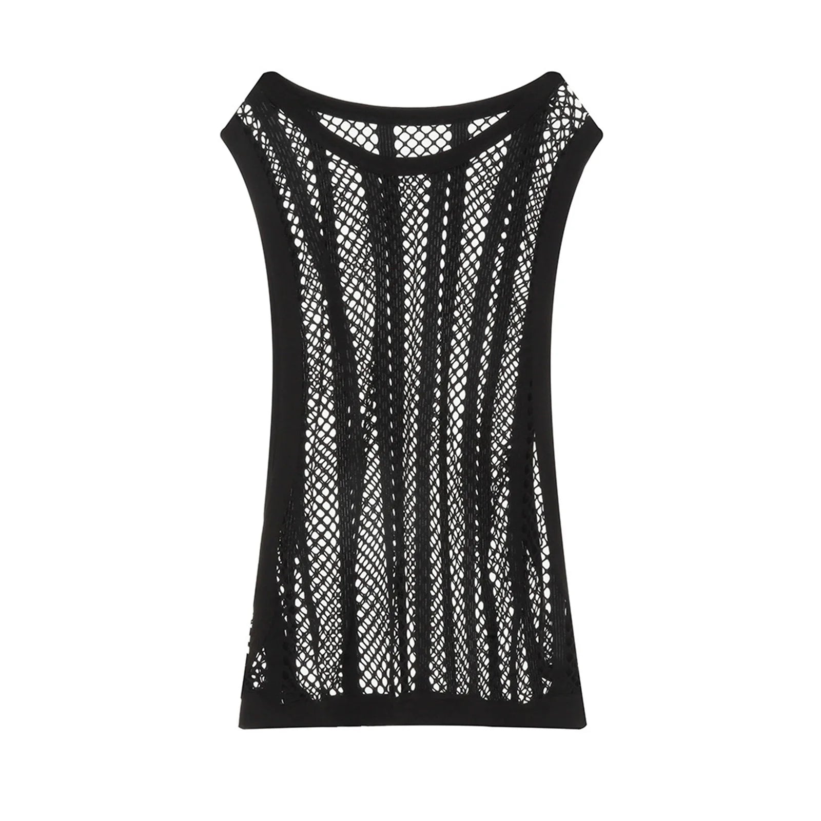Camisetas sin mangas para hombre, camiseta interior sin mangas, chaleco hueco transparente de malla Sexy, camiseta de rejilla, camiseta musculosa