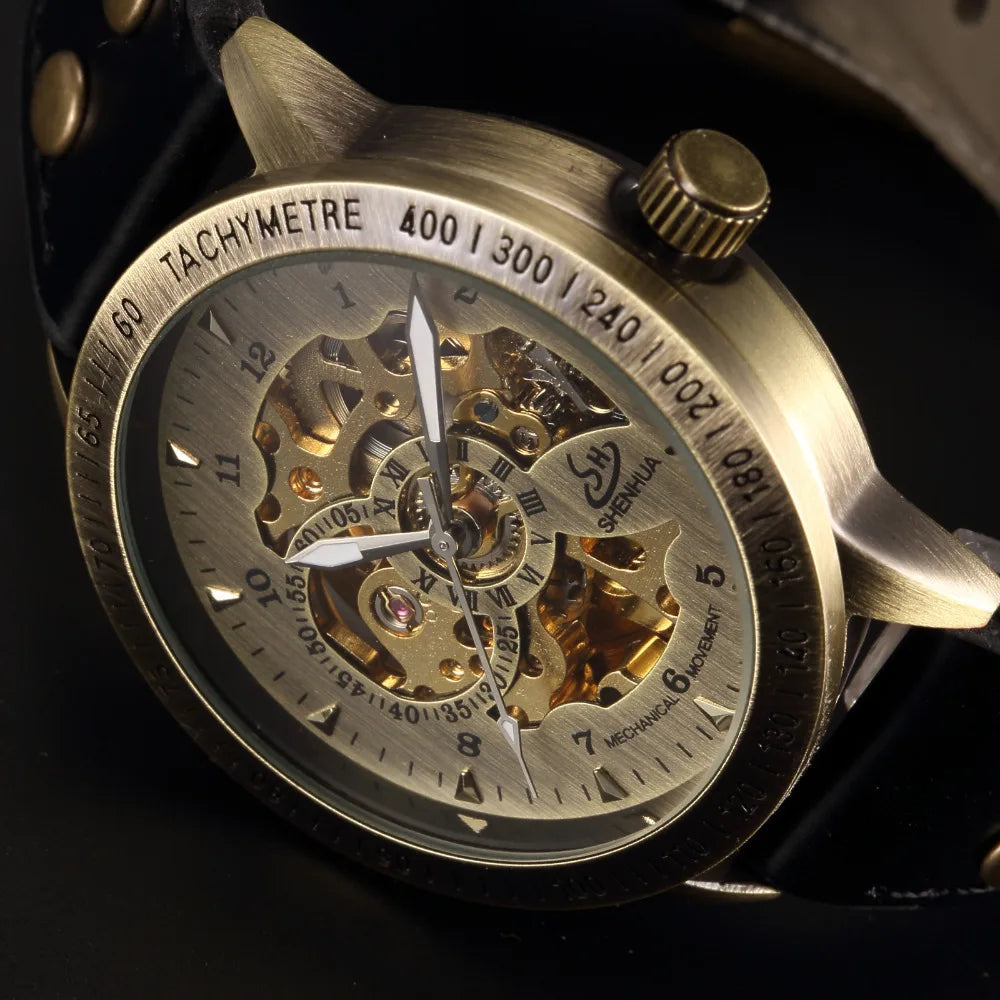 Relojes mecánicos automáticos para hombre, reloj de pulsera con esqueleto de Tourbillon, luminoso, de lujo