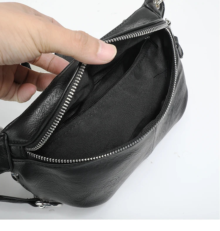 Bolso de pecho femenino, bolsos cruzados con cadena para mujer, nuevos bolsos de hombro, riñonera pequeña de cuero PU para mujer, cartera para teléfono