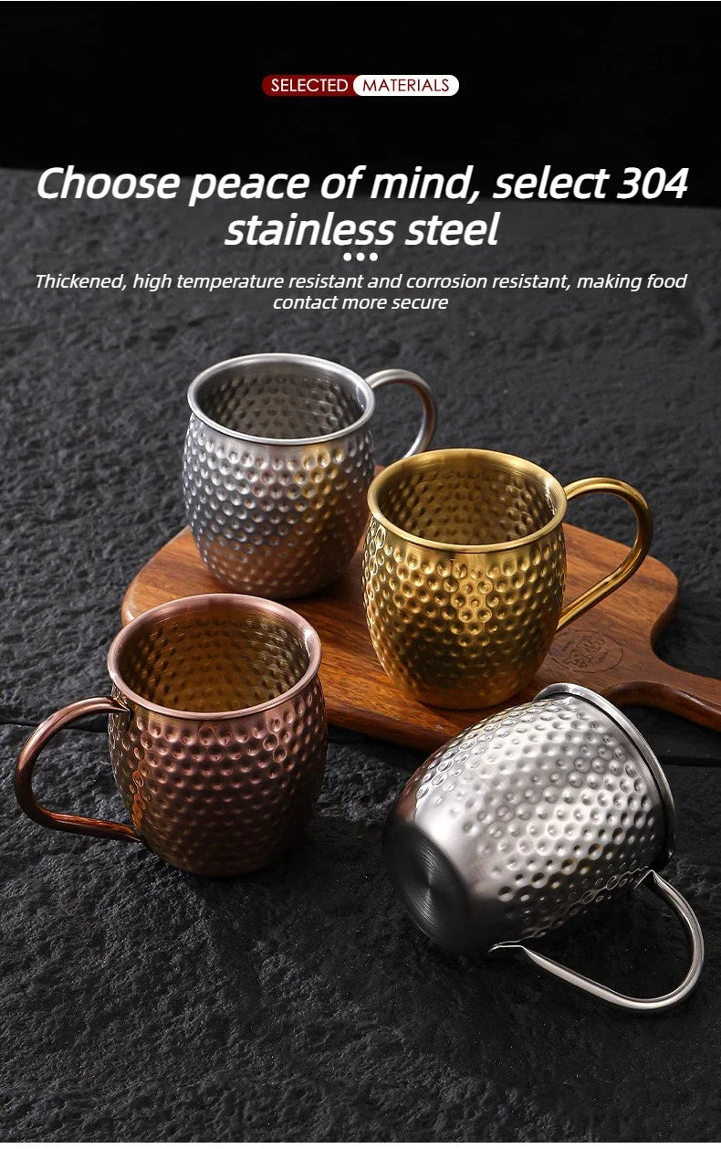 Taza de Cobre Puro de 500 ml, Taza de Metal Sólido para Beber, 17 oz, para Cócteles, Cerveza, Leche, Café, para Cocina, Bar, Fiestas, Bebidas