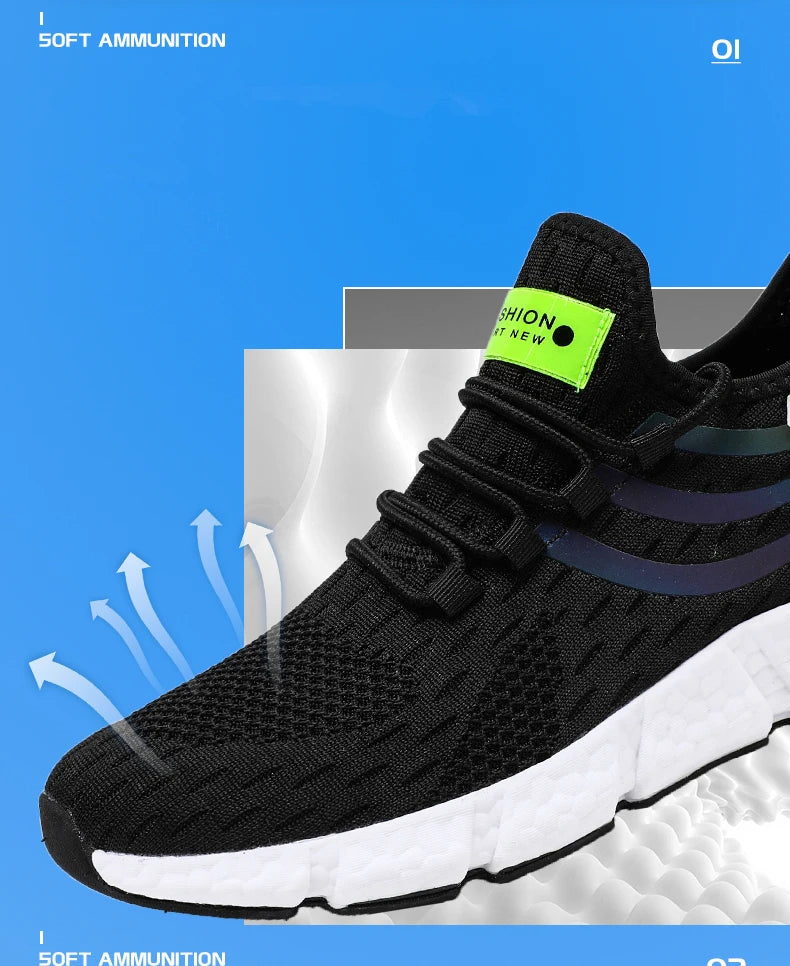 2025 zapatos para hombre, zapatillas transpirables para correr para hombre, zapatos de malla cómodos y ligeros para exteriores, zapatillas para caminar Unisex para mujer