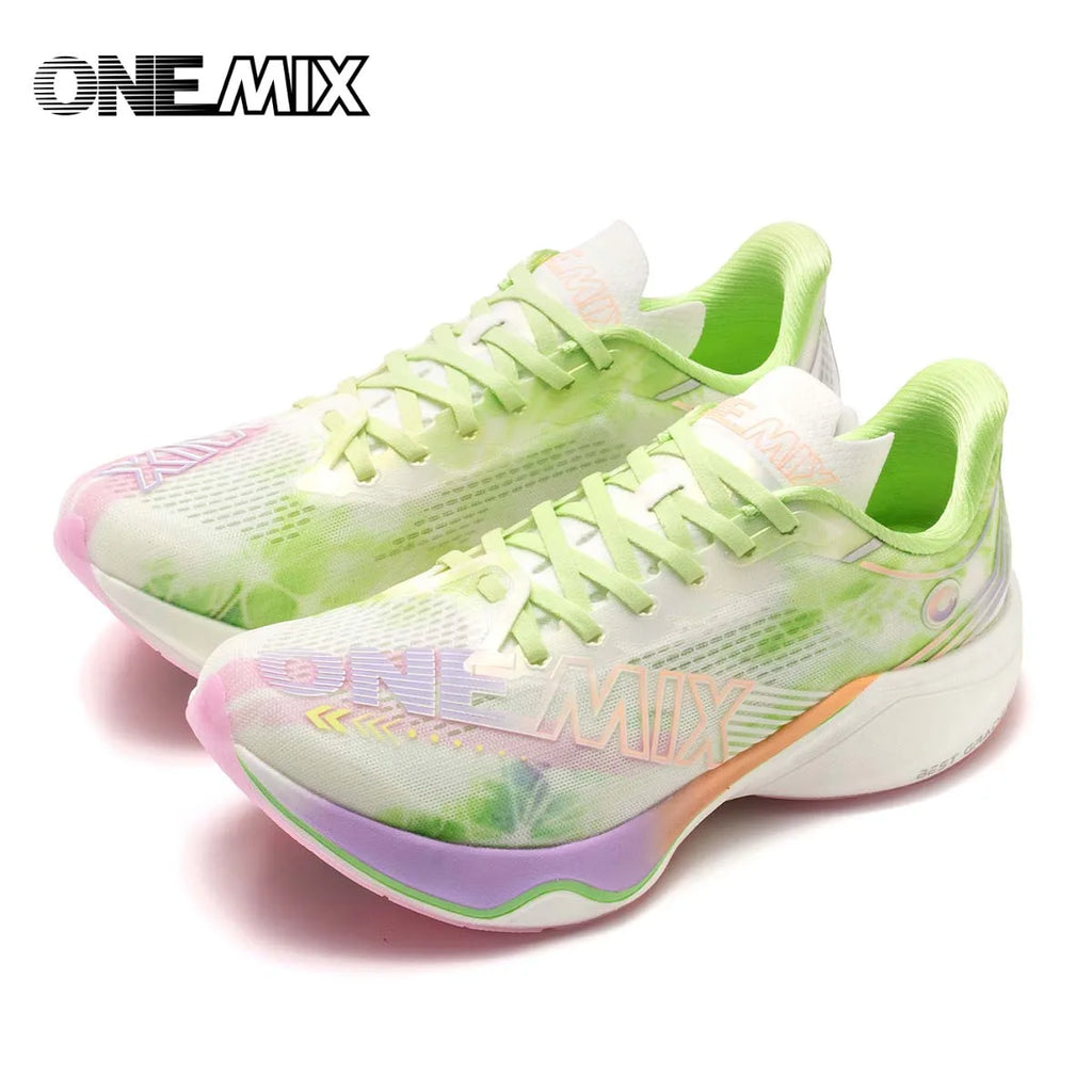 ONEMIX Zapatillas de Running y Entrenamiento con Placa de Carbono de Nylon para Hombre, Amortiguación Completa, Zapatillas Deportivas con Placa de Carbono para Caminar