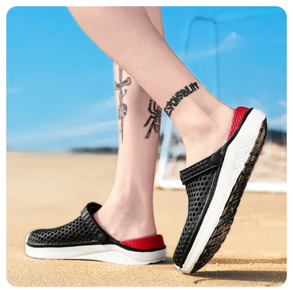 Sandalias de playa Unisex a la moda para hombre, zapatillas antideslizantes de suela gruesa, chanclas ligeras de verano, zapatos de jardín para hombre y mujer