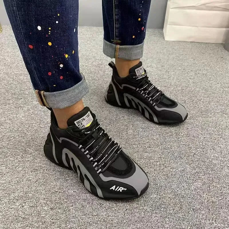 Zapatillas de deporte para Hombre, Zapatillas informales ligeras y transpirables a la moda, zapatillas de deporte para Hombre, zapatillas con plataforma con cordones, calzado para Hombre