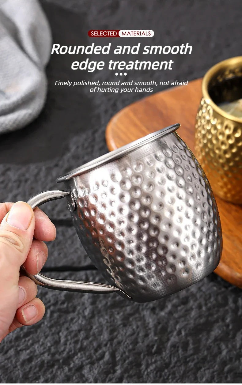 Taza de Cobre Puro de 500 ml, Taza de Metal Sólido para Beber, 17 oz, para Cócteles, Cerveza, Leche, Café, para Cocina, Bar, Fiestas, Bebidas