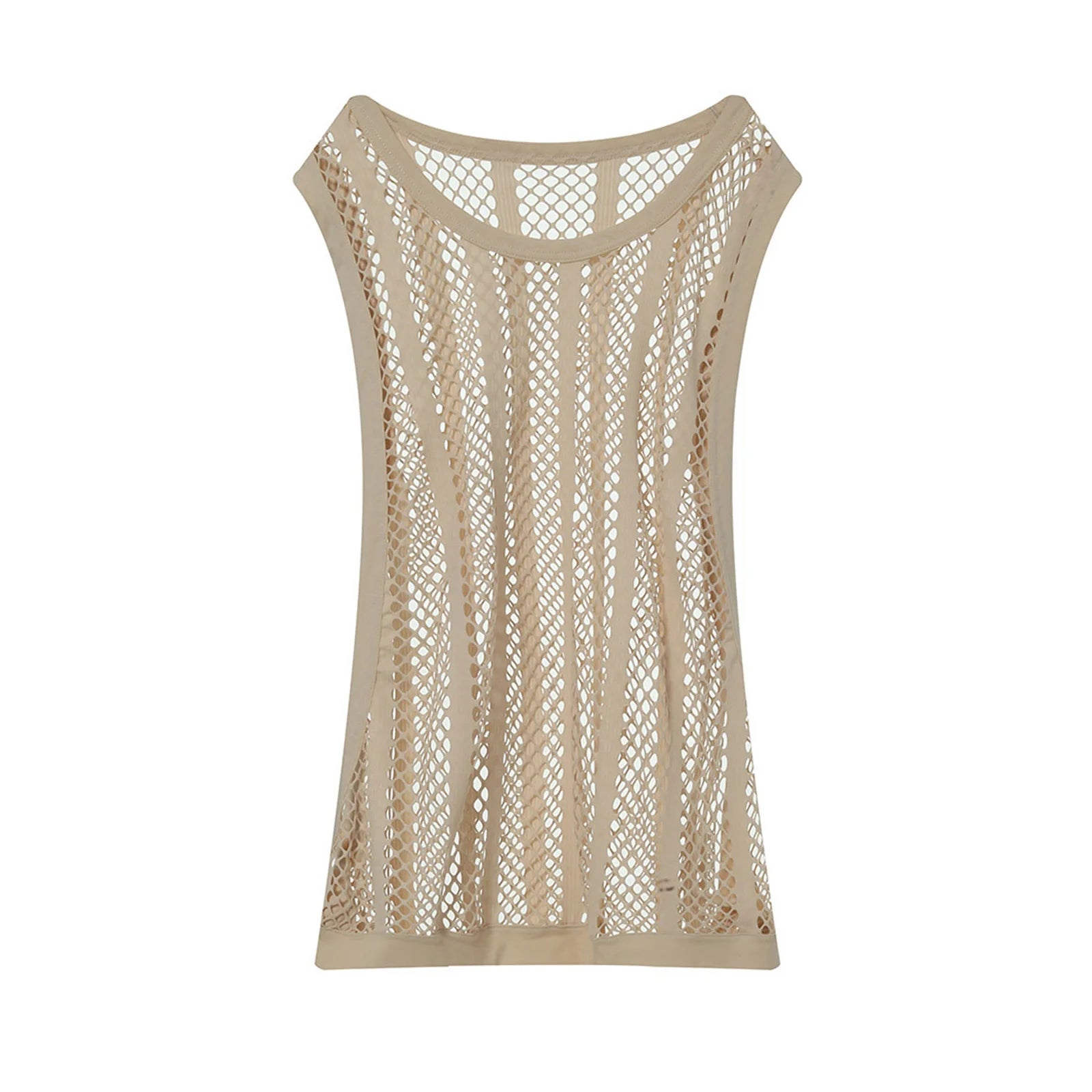 Camisetas sin mangas para hombre, camiseta interior sin mangas, chaleco hueco transparente de malla Sexy, camiseta de rejilla, camiseta musculosa