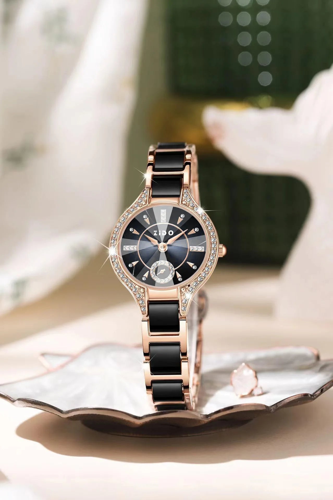 Reloj para Mujer, Marca de Lujo Retro, Resistente al Agua, con Incrustaciones de Diamantes, Acero Inoxidable de Alta Calidad, Reloj de Moda Femenino