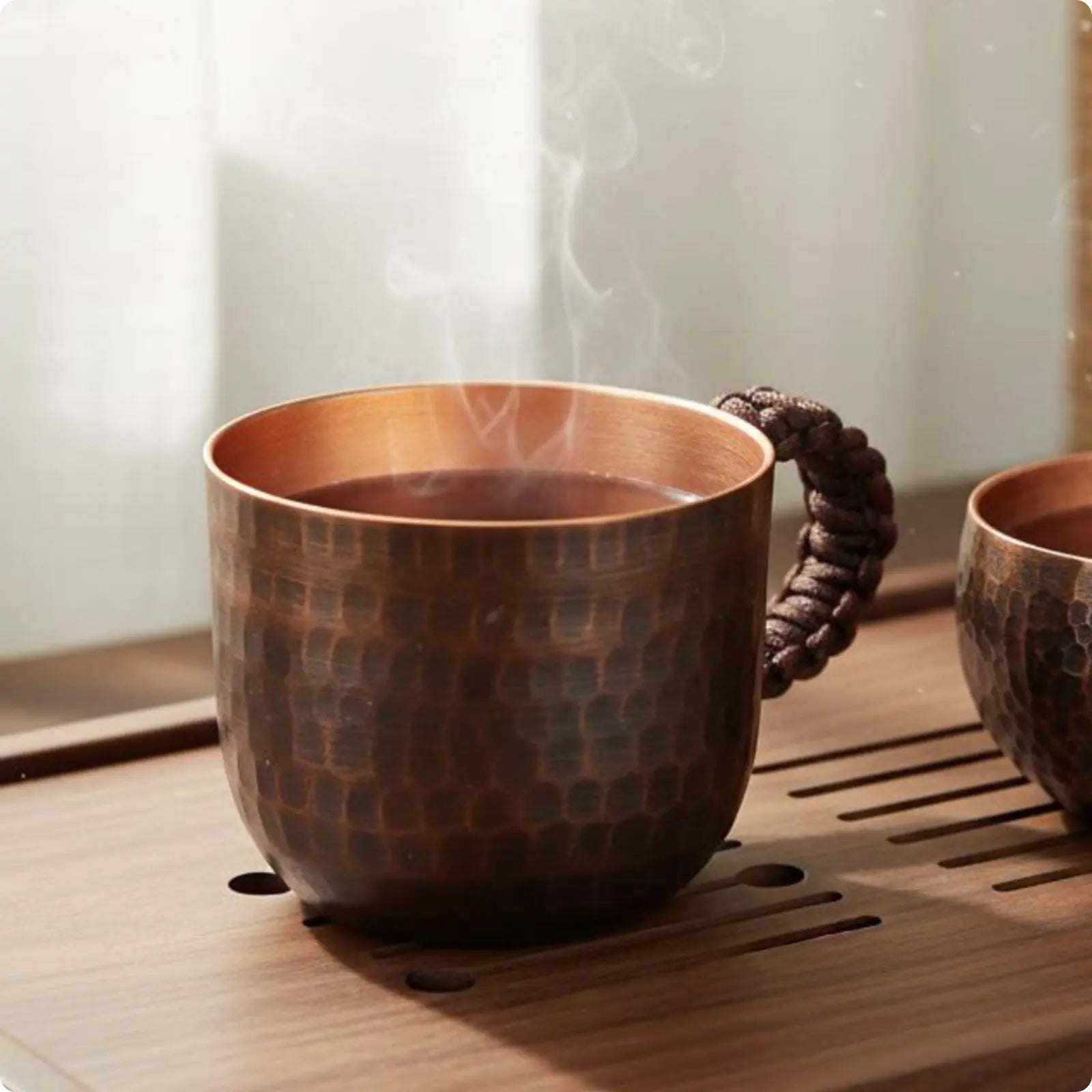 Recipiente para Bebidas de Cobre Martillado, Diseño Chino, Tazón para Bebidas, Taza de Cobre Vintage, Vajilla para Oficina