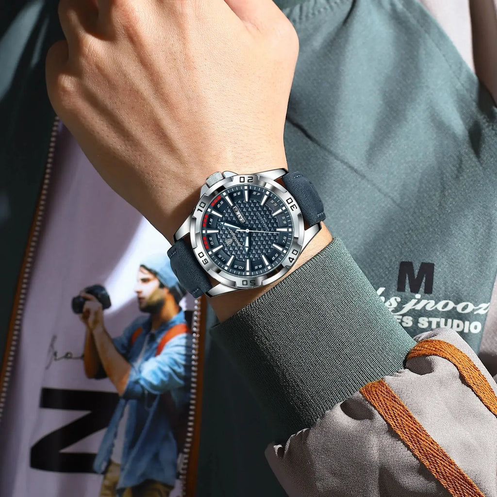 Reloj de pulsera POEDAGAR Original para hombre, Reloj de lujo resistente al agua con fecha luminosa y semana para hombre, relojes deportivos de cuero de cuarzo para hombre