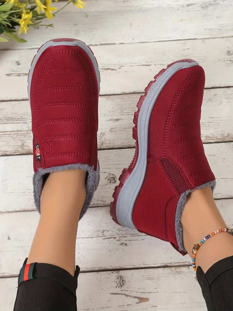 Botas de algodón de talla grande para mujer, botas de algodón cálidas y resistentes al frío, botas de nieve altas con forro polar grueso