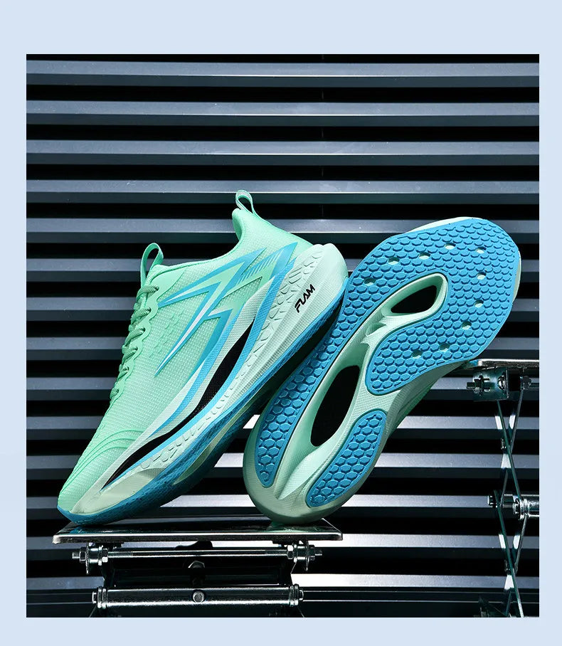 Zapatillas para correr especialidad maratón hombres deportes transpirables ligeros tablero de carbono mujeres cómodas zapatillas deportivas antideslizantes