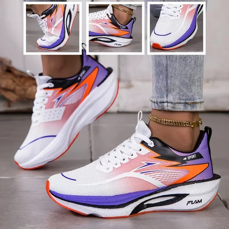 Zapatillas Deportivas para Mujer 2026, Transpirables, de Malla Tejida, Cómodas, Planas, con Cordones, Modernas, Casuales, para Correr al Aire Libre