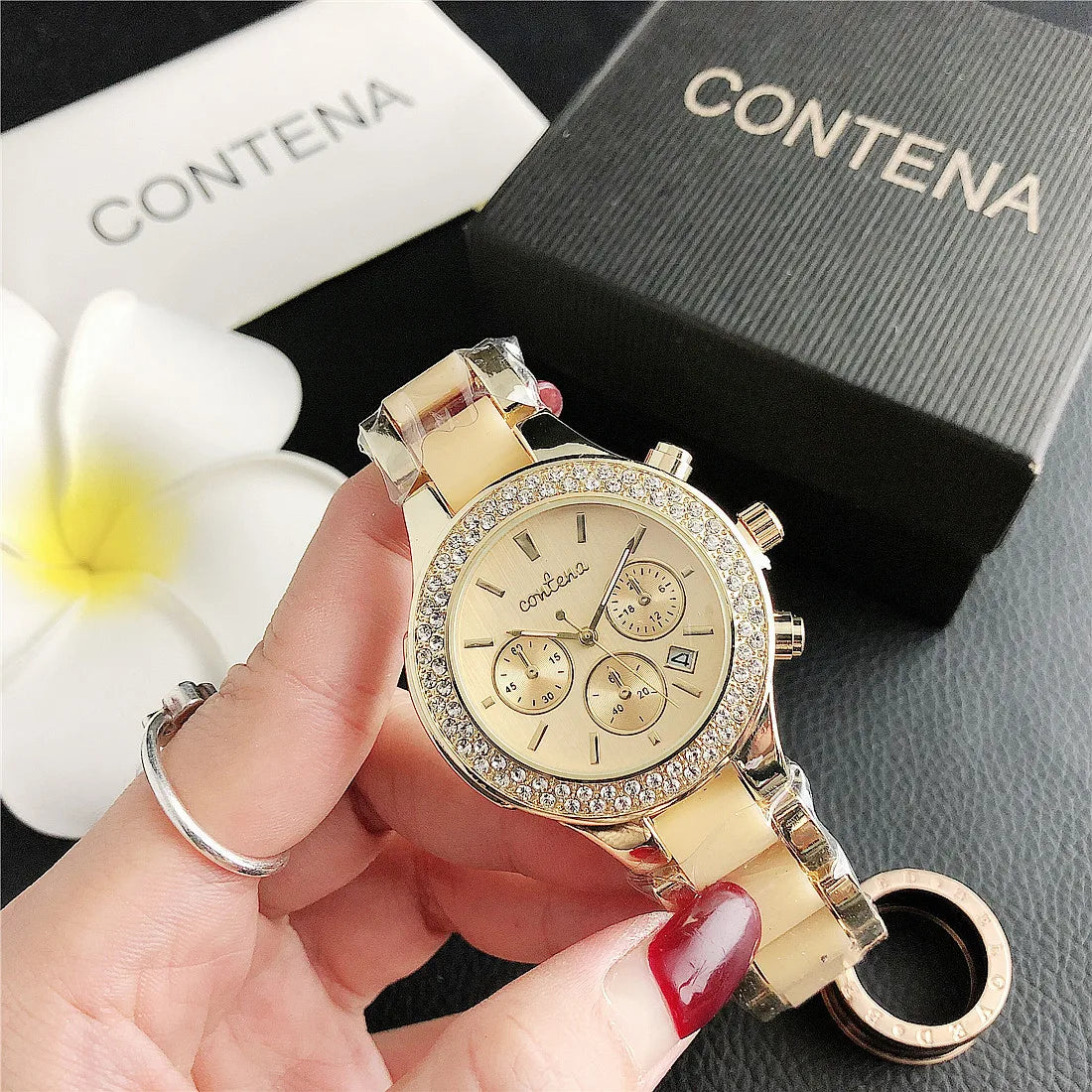 CONTENA Top Brand Luxury Watches for Women Fashion Creative Steel Bracelet Women's Watches Ladies Quartz Watch Reloj Mujer