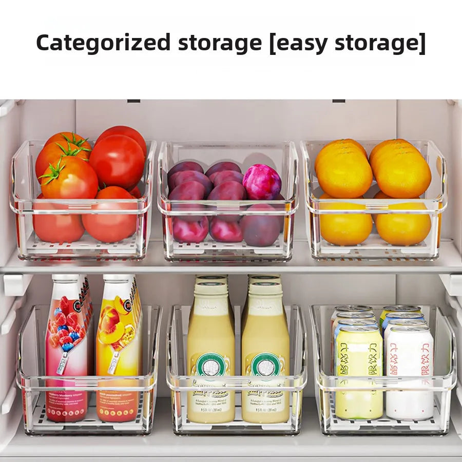 Aesthetic Clear Fridge & Pantry Organizer Bins
