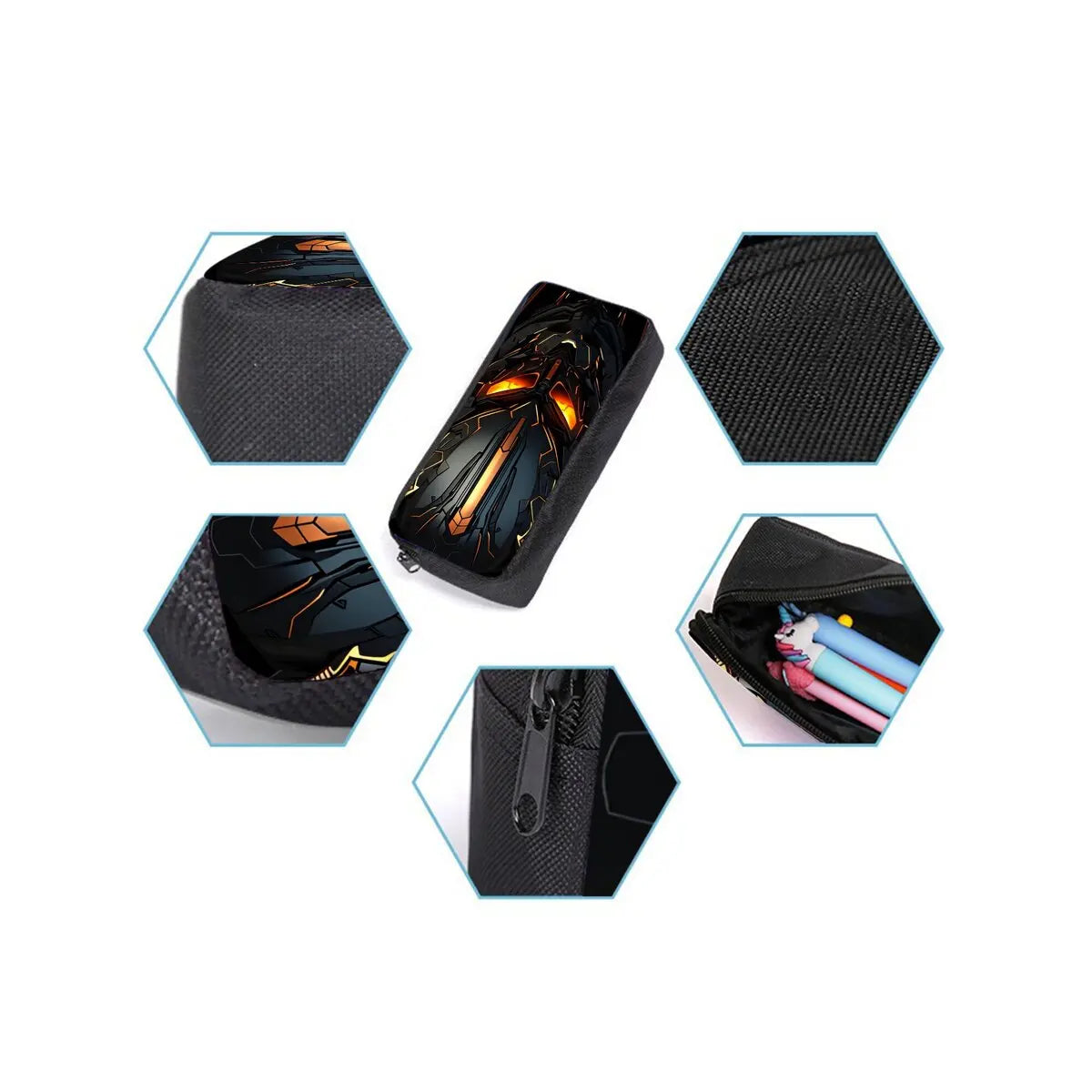 Mochilas Escolares de Tres Piezas con Estampado de Robots Mecánicos para Niños y Niñas, el Mejor Regalo, Diseño Plano 2D de Dibujos Animados