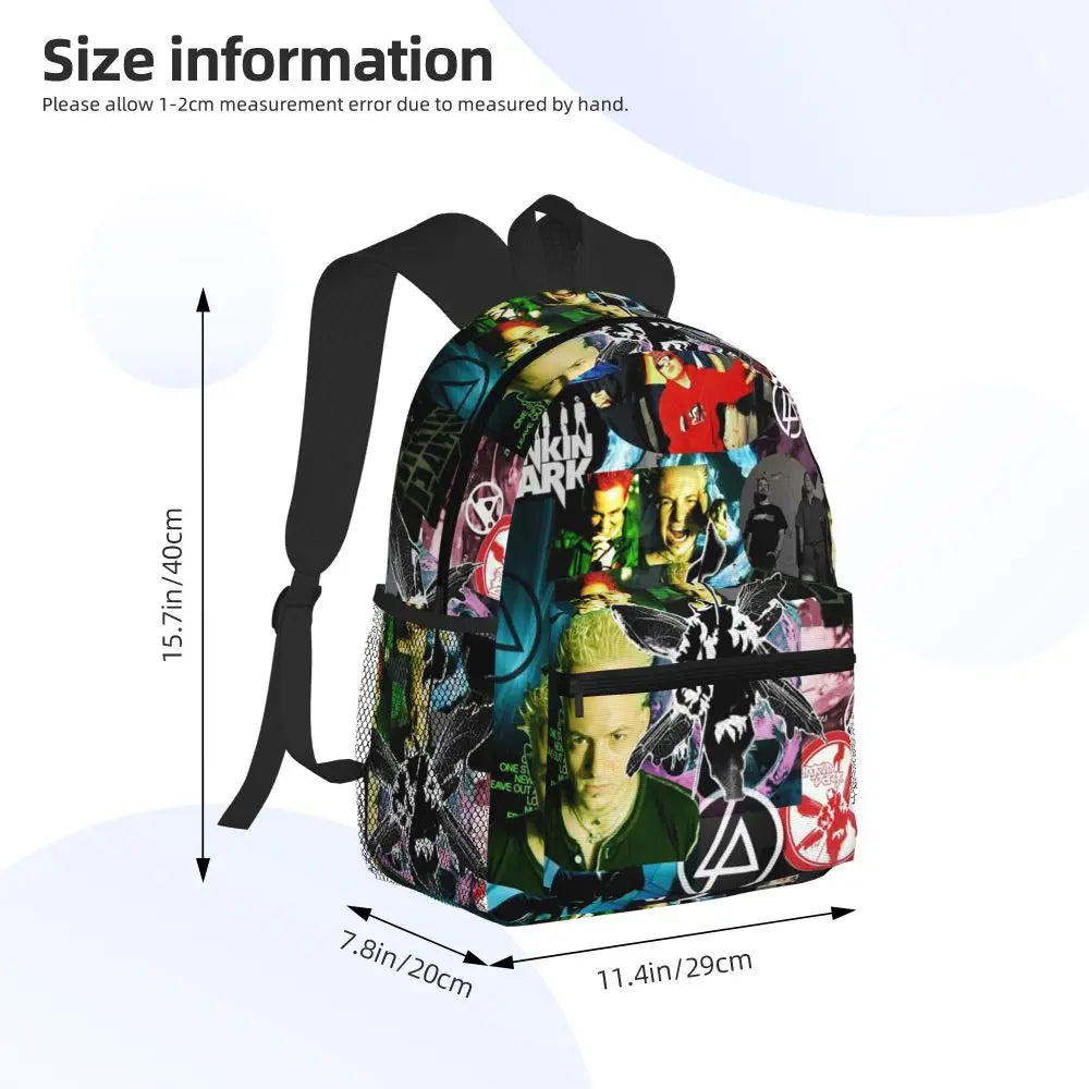 L-Linkin-S P-Park-S Band Mochila para estudiantes Mochila escolar Mochila de viaje para senderismo para niños y niñas Mochila de moda Bolsos de hombro