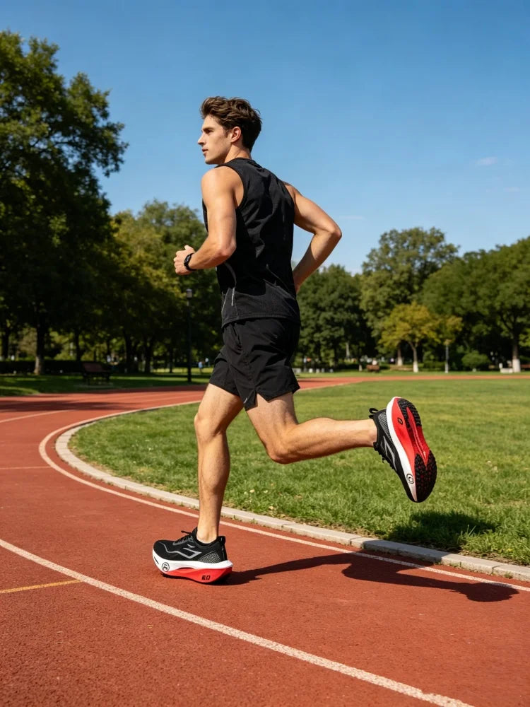 Zapatillas para correr para hombre, zapatillas deportivas para maratón con placa de carbono, transpirables, ligeras, cómodas, antideslizantes, deportivas especiales para mujer
