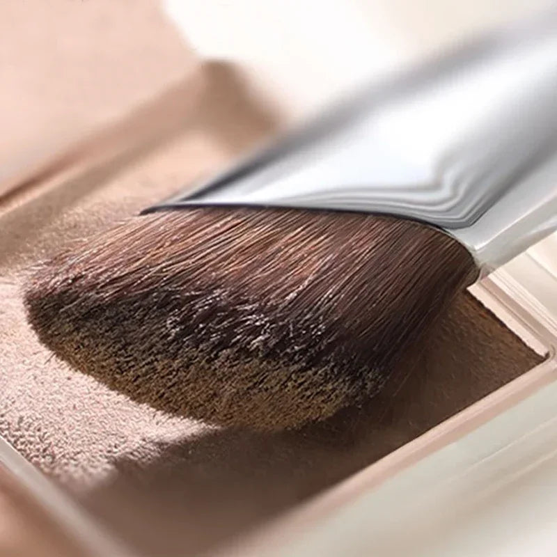 Pincel para Contorno de Nariz, Pincel Plano para Contorno de Nariz, Pincel Angulado para Maquillaje de Contorno, Pincel de Pelo Natural Angulado para Difuminar Sombras
