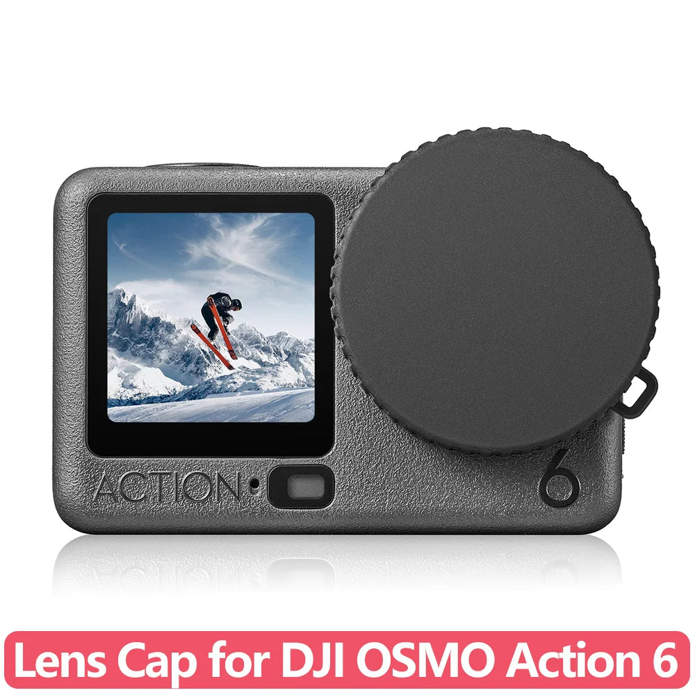 Tapa de Lente de Silicona para DJI OSMO Action 6 – Antiarañazos, Antipolvo, con Cordel
