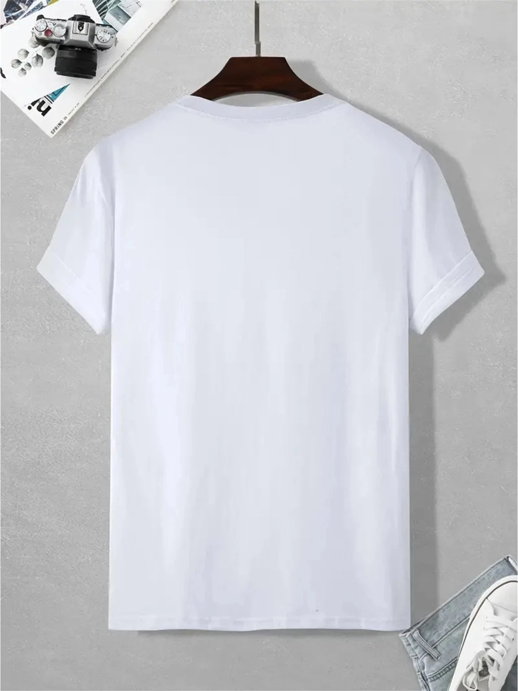 Camiseta de manga corta con cuello redondo para hombre, 100% algodón, informal, holgada, con estampado de letras, cómoda, deportiva, para verano